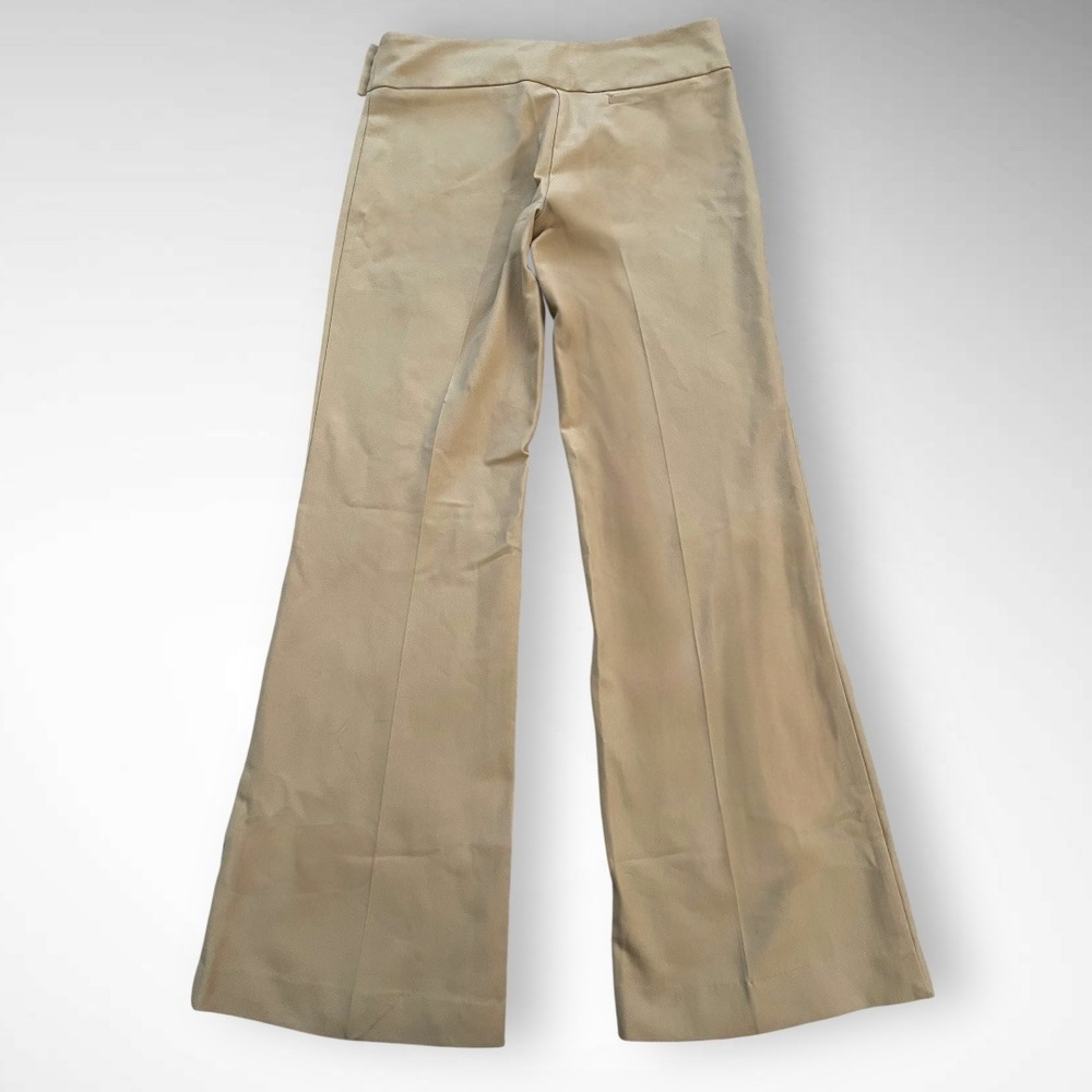 UNITED COLORS OF BENETTON Beige Mid Rise Wide Leg Flare Trousers‎ Size 6 | EUC - Picture 3 of 6